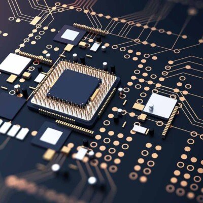 Excited serious professional using VR glasses for project developing. Man wearing virtual reality headset, touching air, gesturing. Interactive technology concept